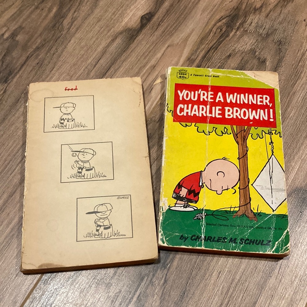 Two (2) vintages Charlie Brown comics graphic novels ~ paper crafting